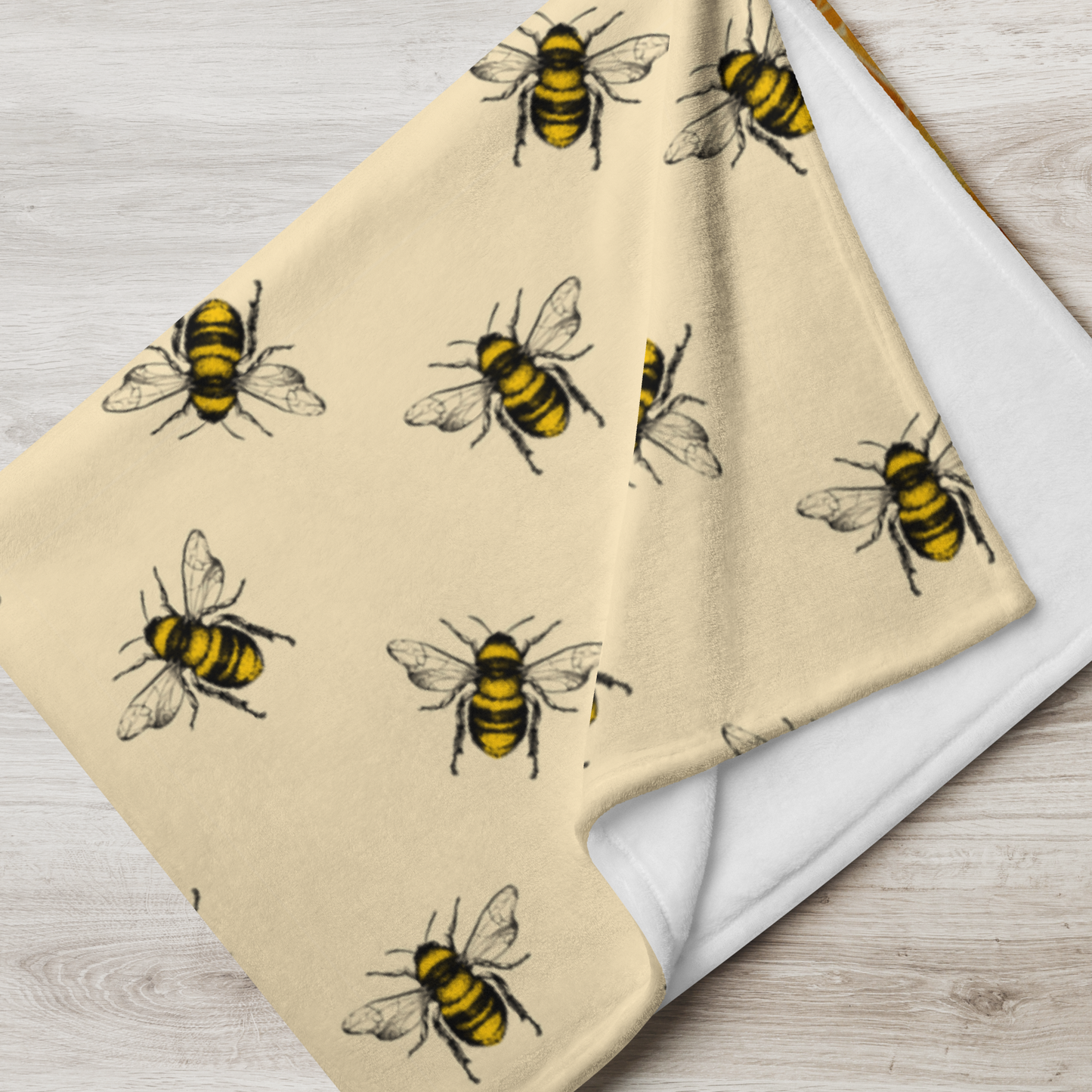 Honey Bee Honeycomb Edge Throw Blanket