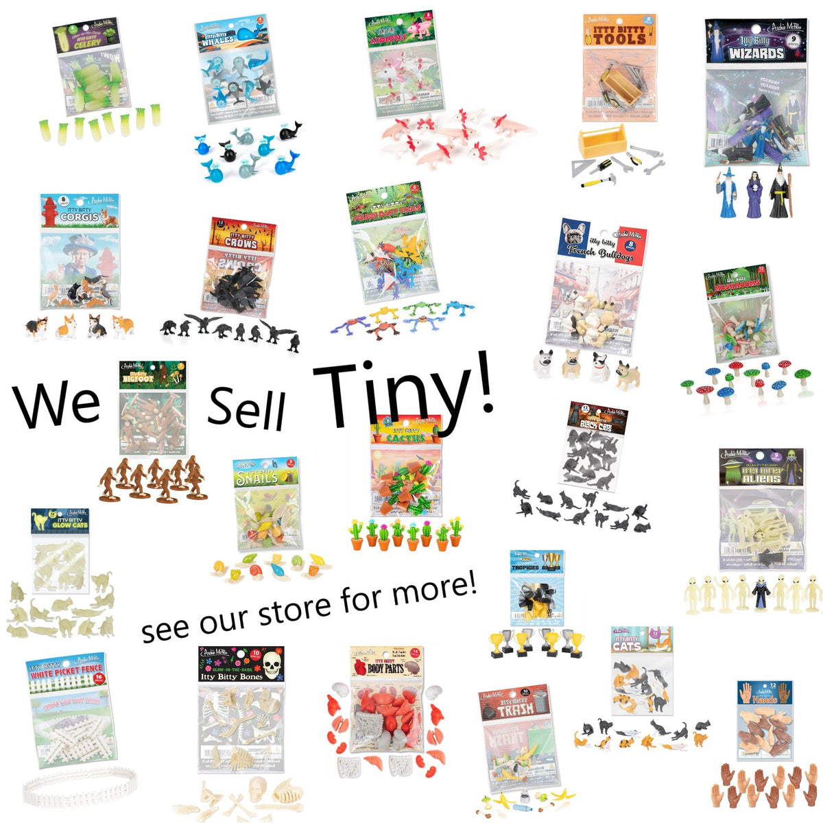 🐟 Itty Bitty GOLDFISH (Bag of 10) Figurines | Mini Vinyl Fish - Archie McPhee