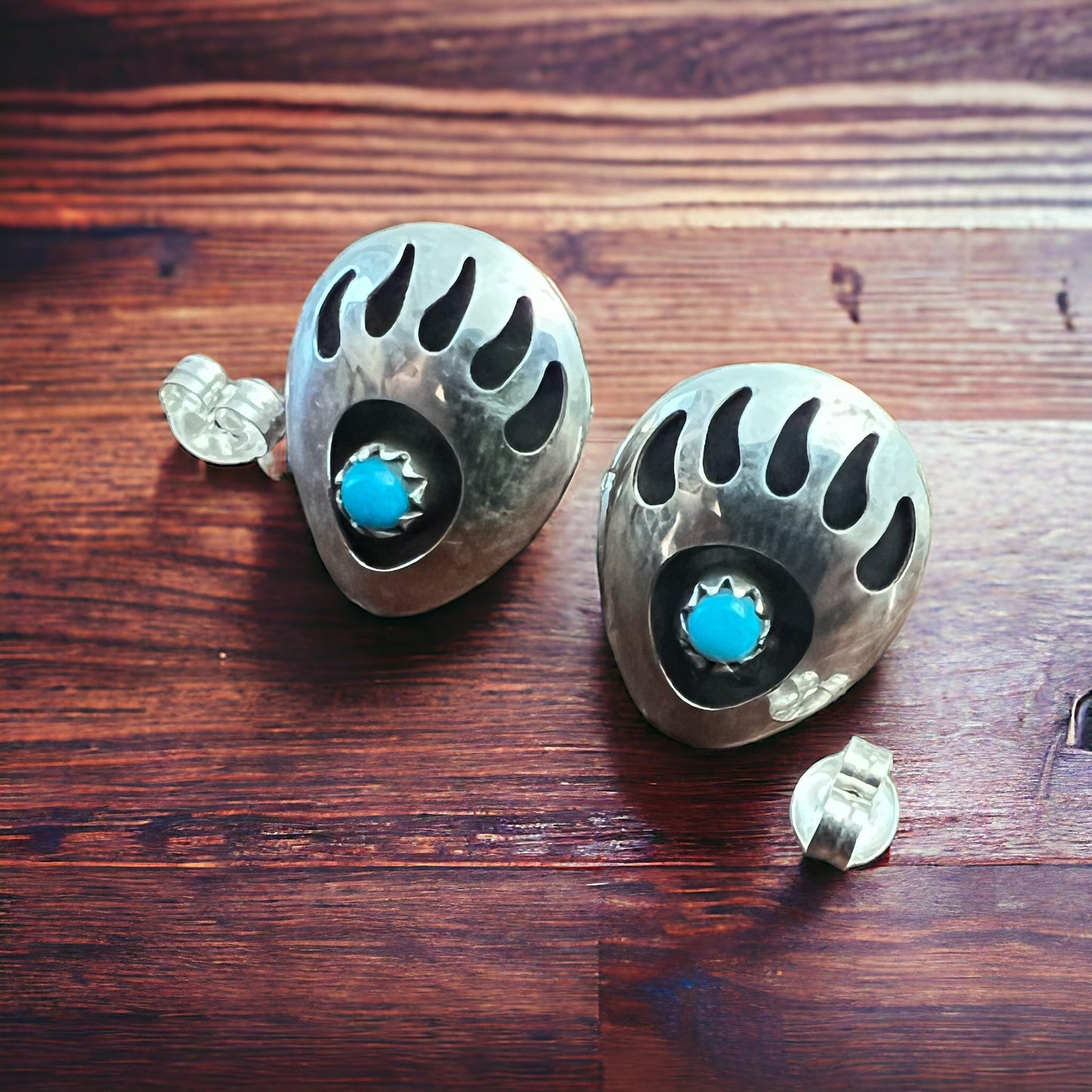 Leroy Parker Navajo Turquoise & Sterling Silver Post Earrings