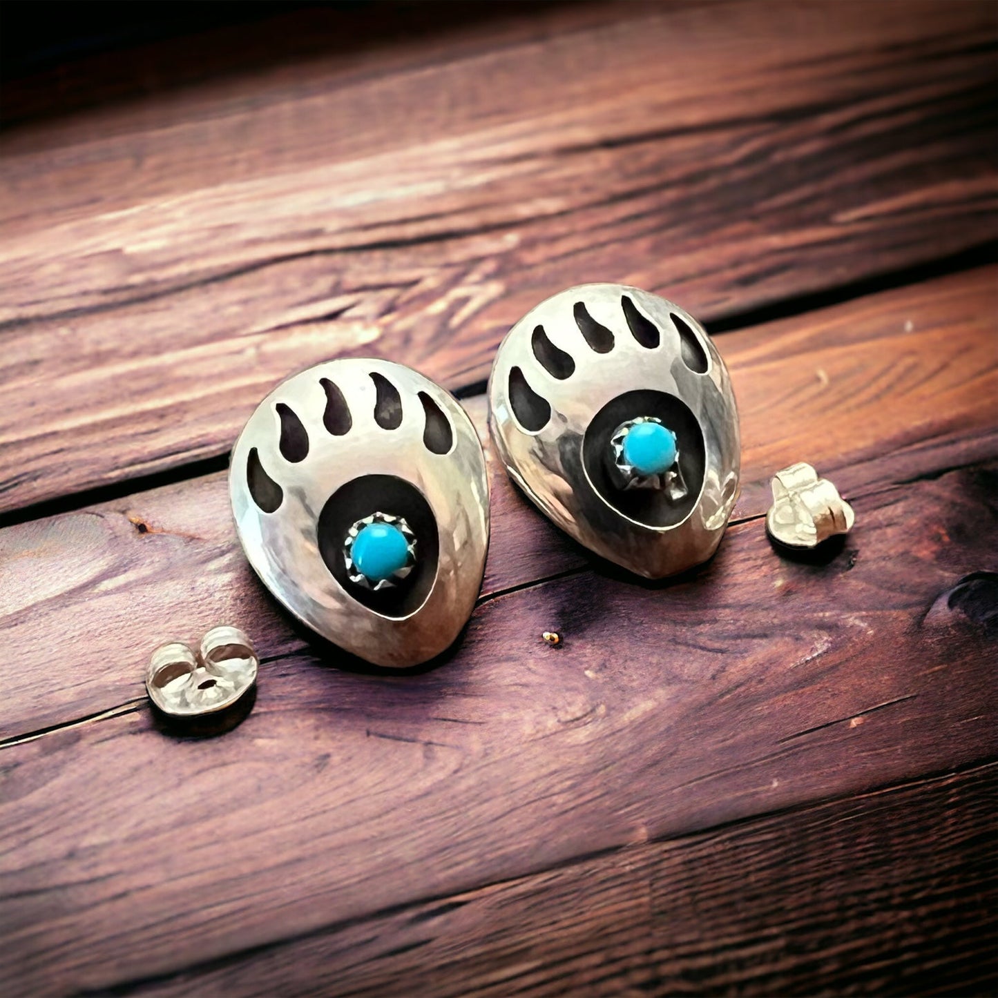 Leroy Parker Navajo Turquoise & Sterling Silver Post Earrings