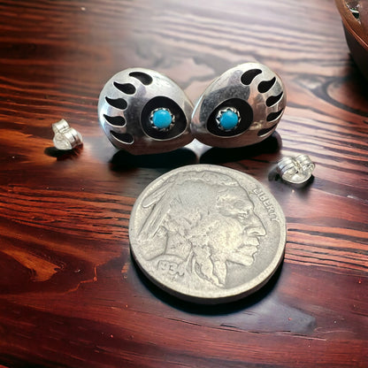 Leroy Parker Navajo Turquoise & Sterling Silver Post Earrings