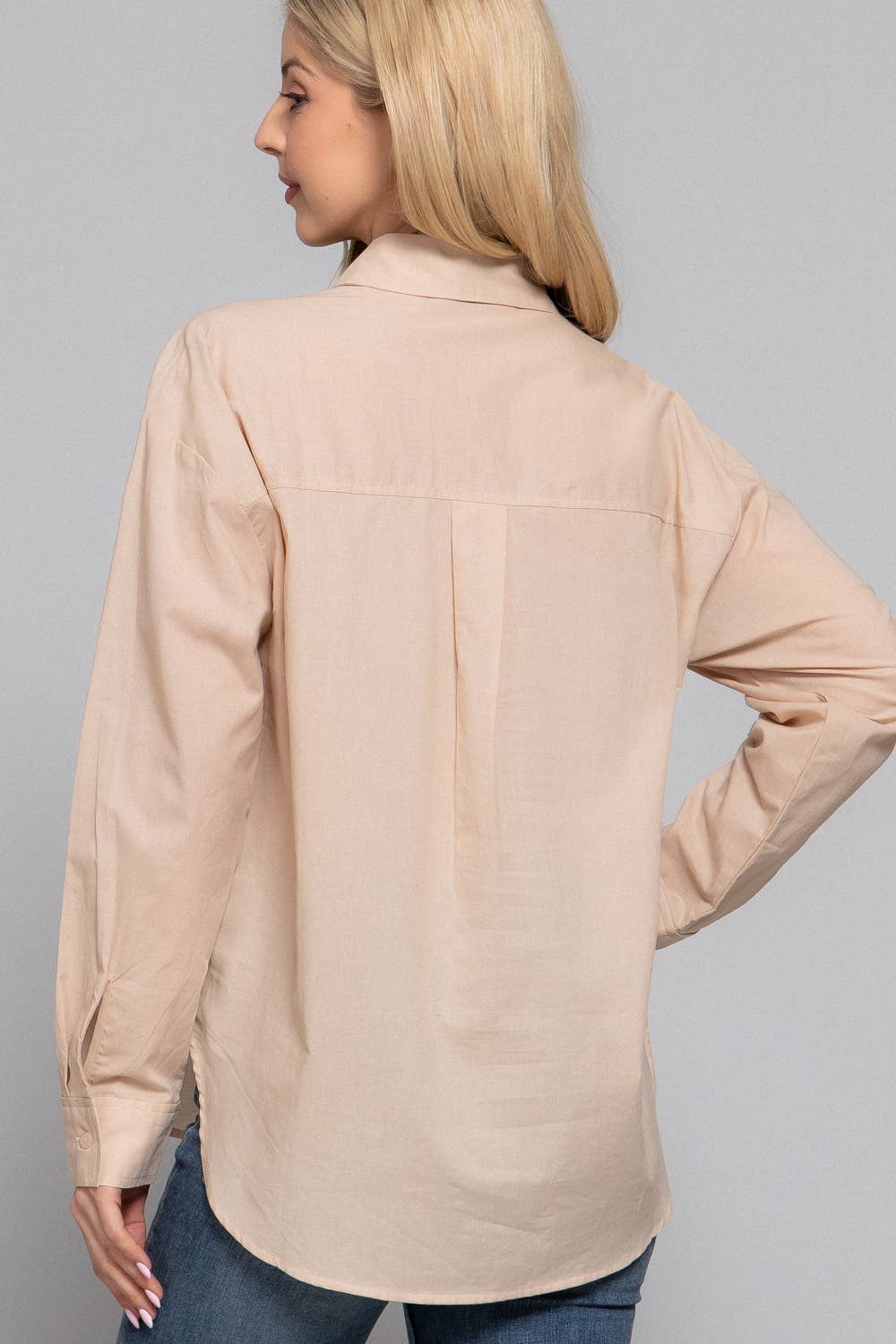 Active Basic "Two Step" Western Button-Down Shirt — Warm Taupe 100% Cotton Voile Layering Staple