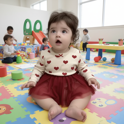 Heart Print Tutu Bodysuit