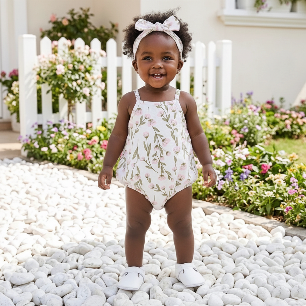 Jasmine Floral Bodysuit with Headband