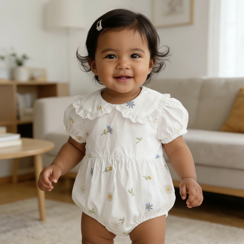 Floral Puff Sleeve Romper