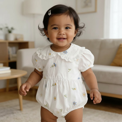 Floral Puff Sleeve Romper