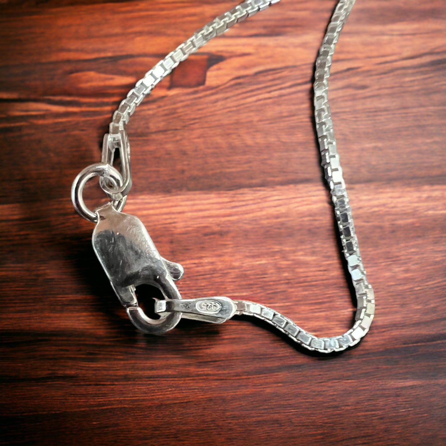 Sterling Silver Whale Festoon Necklace — Complete 18" Sterling Silver Festoon Box Chain Necklace