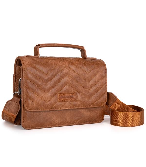 Wrangler Western 3-Piece Mini Crossbody Set — Saddle Color (Bag + Coin Wallet + Card Case)