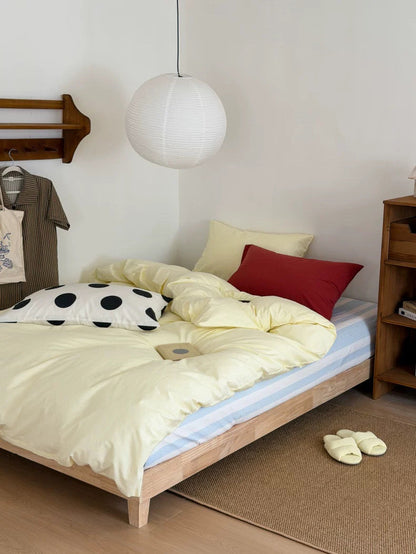 Butter Yellow Cotton Duvet Cover Set