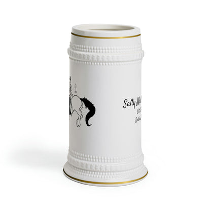 "Salty Mustang Co. Est. 2023 Dublin, Texas" Bucking Mustang with Cowgirl, Beer Stein Mug