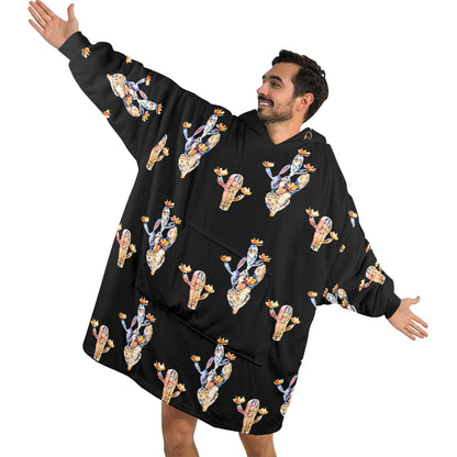 Midnight Cactus Blanket Hoodie