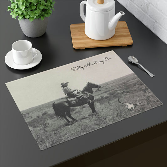 Cowboy Riding the Prairie Salty Mustang Co. Placemat, 1pc