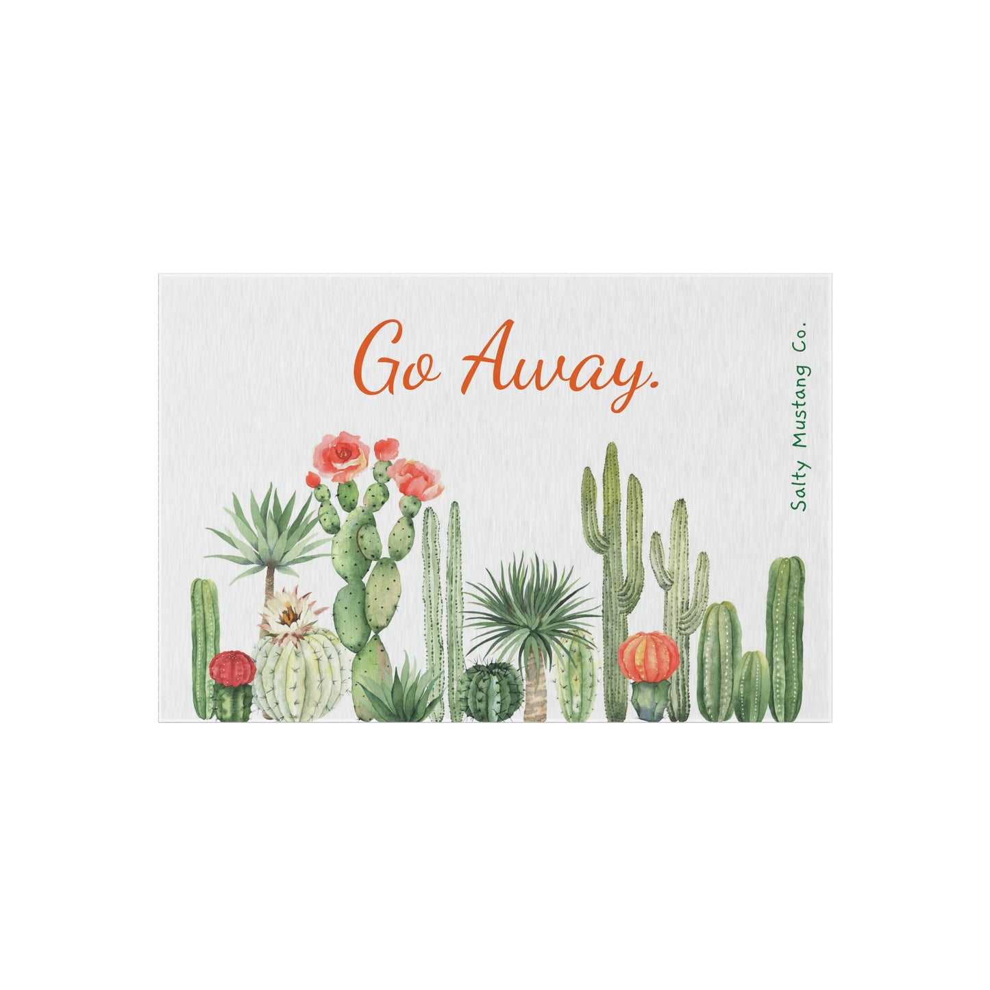 "Go Away" Cactus Outdoor Rug