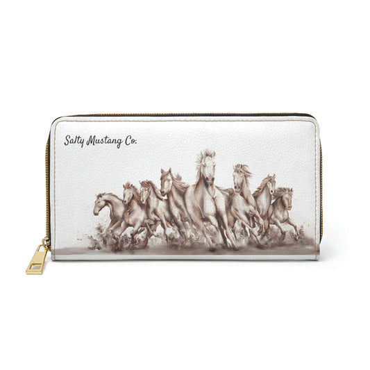 Running Horses Salty Mustang Co. Zipper Wallet